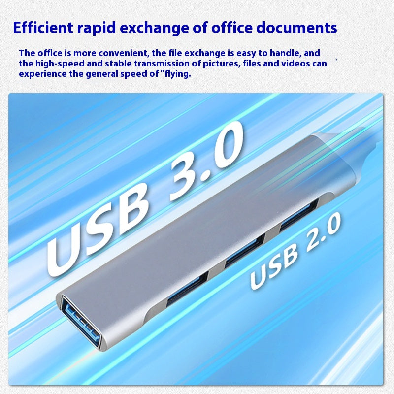Slim 4-Port USB-C Hub Adapter | High-Speed USB 3.0