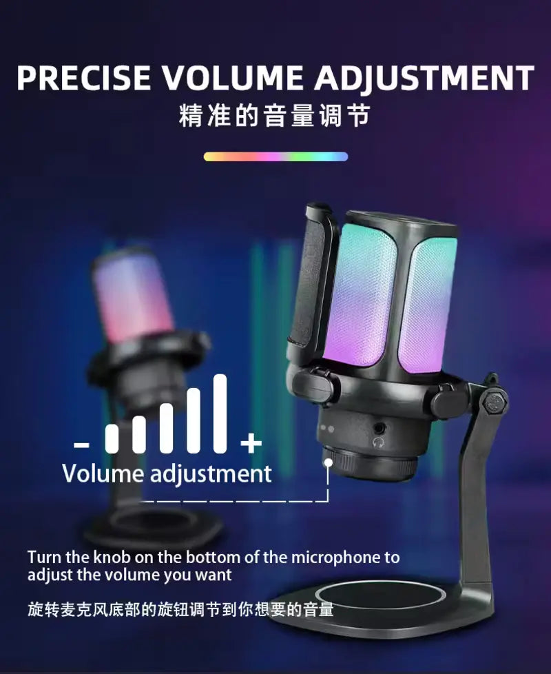 GAM-S1 RGB USB Condenser Microphone with Quick Mute & Pop Filter