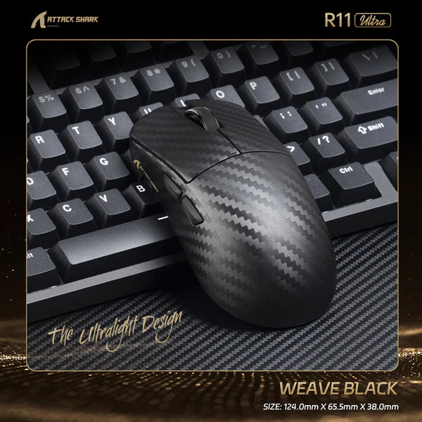 ATTACK SHARK R11 ULTRA Carbon Fiber Wireless 8K Gaming Mouse Black