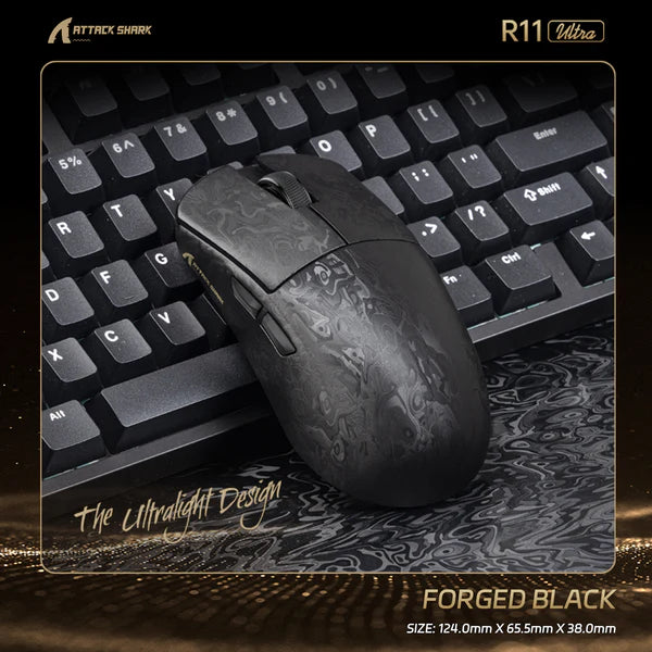 ATTACK SHARK R11 ULTRA Carbon Fiber Wireless 8K Gaming Mouse Black