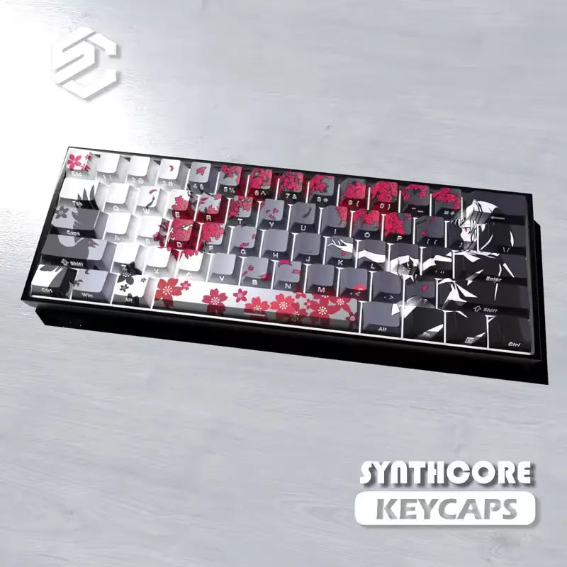 FGT-003K Cherry Blossom Girl Sakura Raven 74-Key PBT Keycap Set