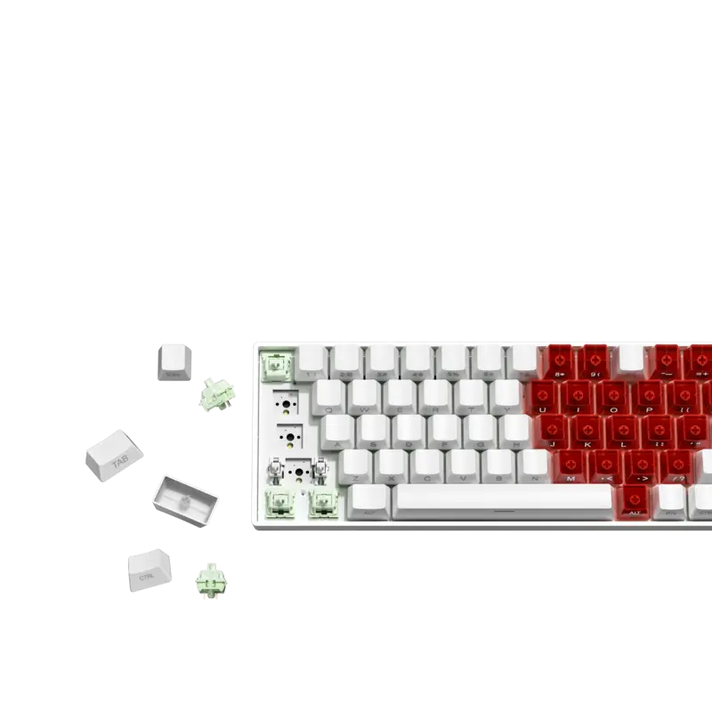 ZIFRIEND TK68 68Keys RGB Mechanical Keyboard (Optional & Red ❤️ Keycap Style)