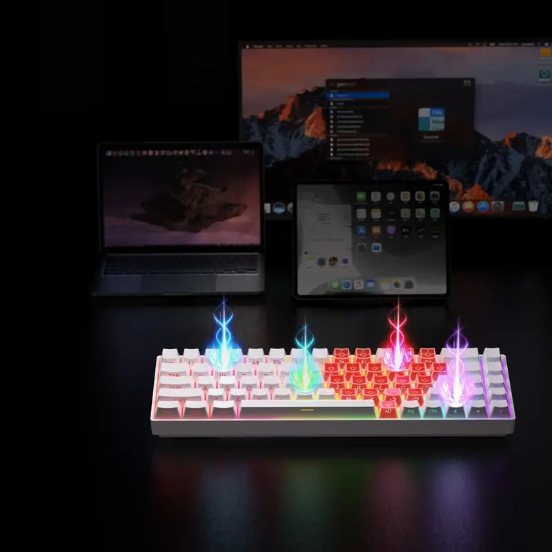 ZIFRIEND TK68 68Keys RGB Mechanical Keyboard (Optional & Red ❤️ Keycap Style)