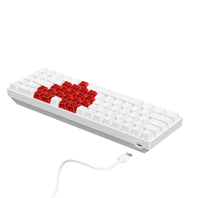 ZIFRIEND TK68 68Keys RGB Mechanical Keyboard (Optional & Red ❤️ Keycap Style)