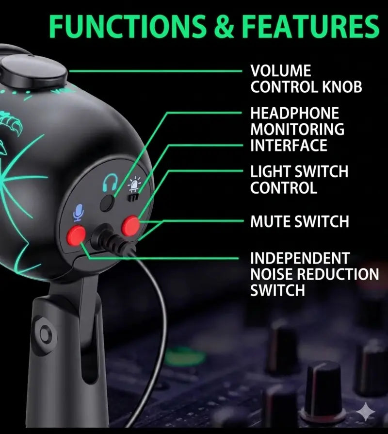GAM-V5 COOL RGB Gaming USB Condenser Microphone with Noise Cancellation
