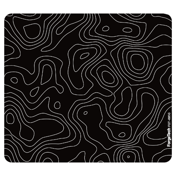 FGT-005G Black Topographic Surface Tempered frosted Glass Gaming Mouse Pad – 450 × 400 mm