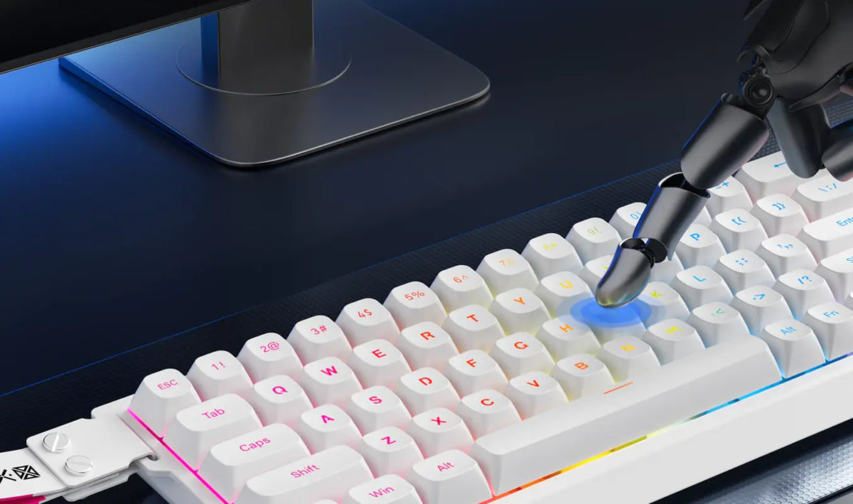 FURYCUBE IP68s Wireless Mechanical-Feel Gaming Keyboard White
