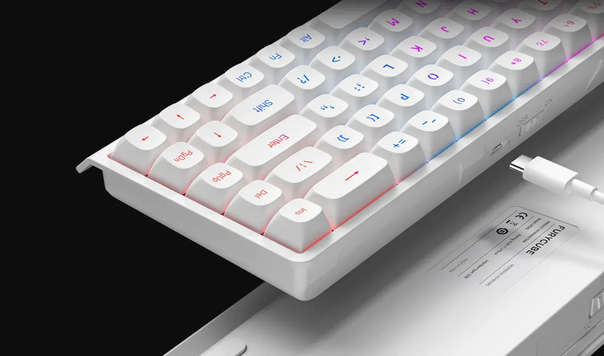 FURYCUBE IP68s Wireless Mechanical-Feel Gaming Keyboard White