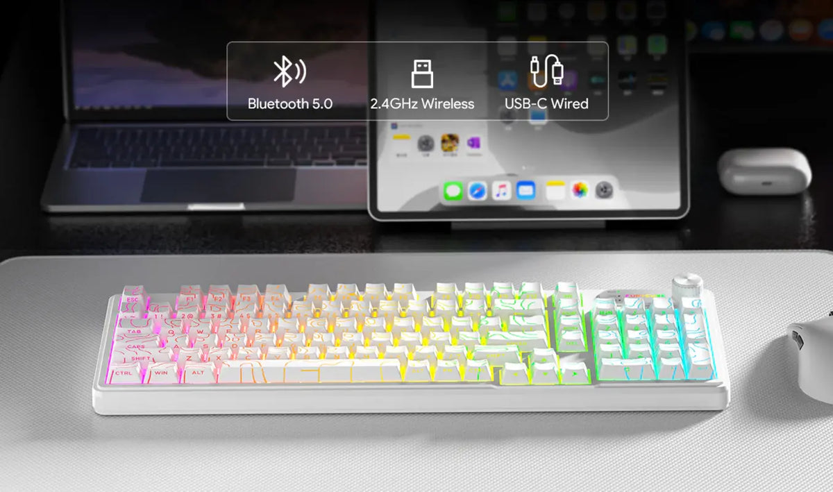 FURYCUBE IP98 Pro Mechanical-Feel Office/Gaming Wireless Keyboard