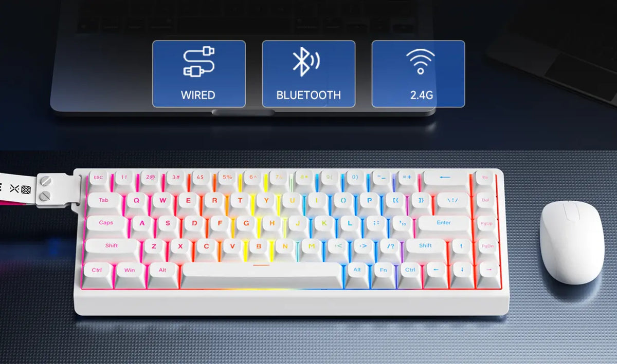 FURYCUBE IP68s Wireless Mechanical-Feel Gaming Keyboard White