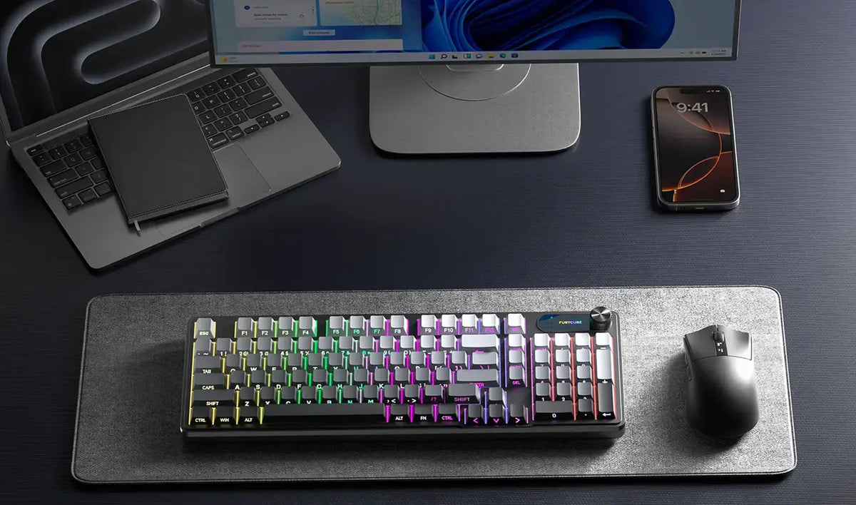 FURYCUBE IP98 Pro Mechanical-Feel Office/Gaming Wireless Keyboard