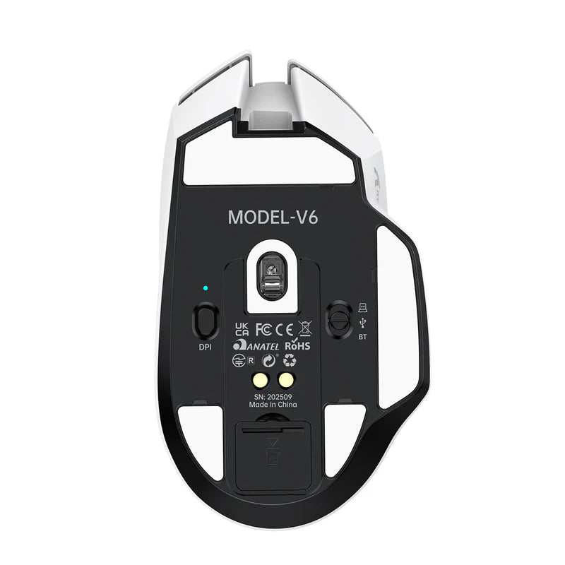 ATTACK SHARK V6 Ultra-Light Tri-Mode Gaming Mouse with RGB Charging Dock – 25,000 DPI