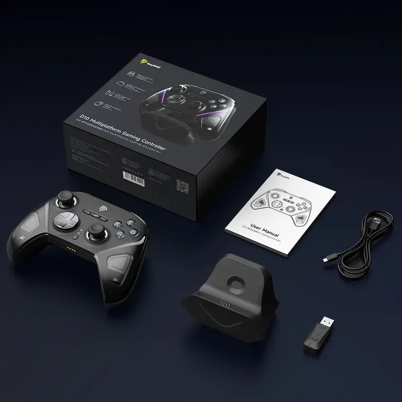 EasySMX D10 Multiplatform Gaming Controller with TMR Sticks, Trigger Lock and Charging Dock