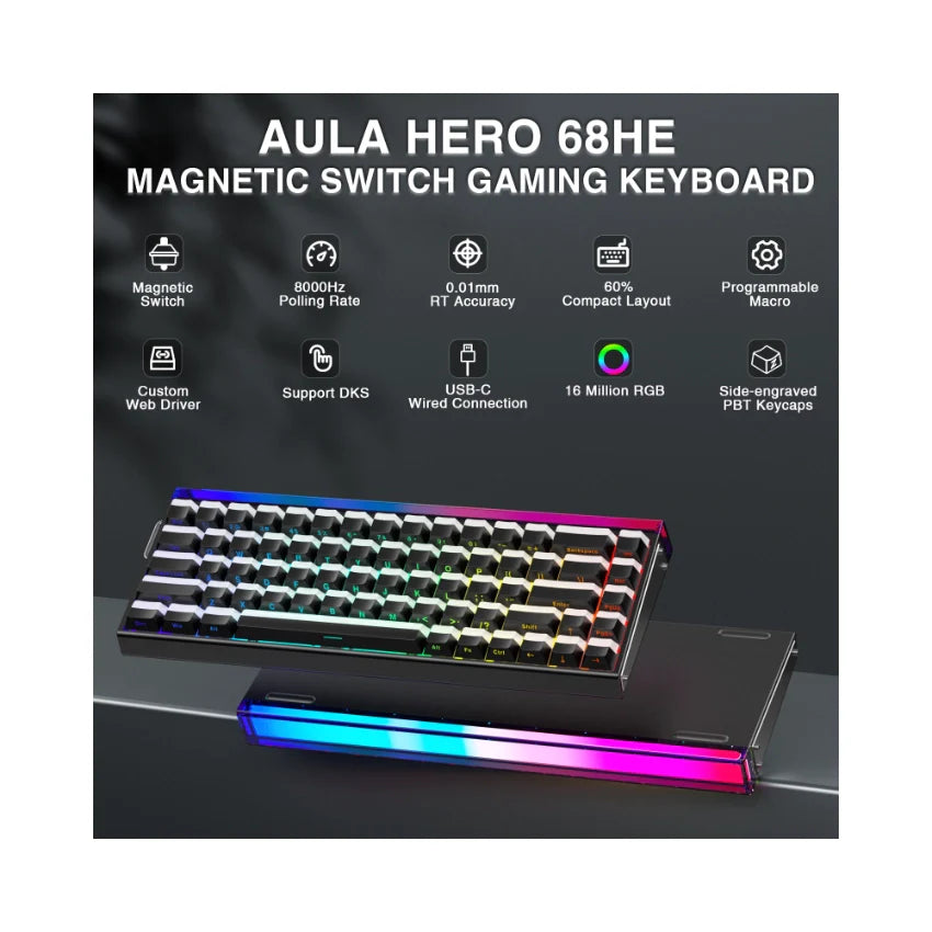 AULA HERO 68 HE 65% Wired Hot-Swappable Gaming Keyboard