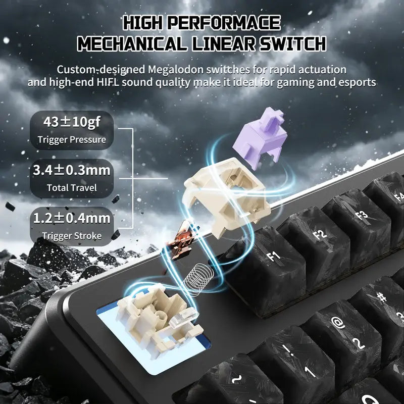 ATTACK SHARK X87 ULTRA Wireless Mechanical Keyboard with 8K Wireless Receiver