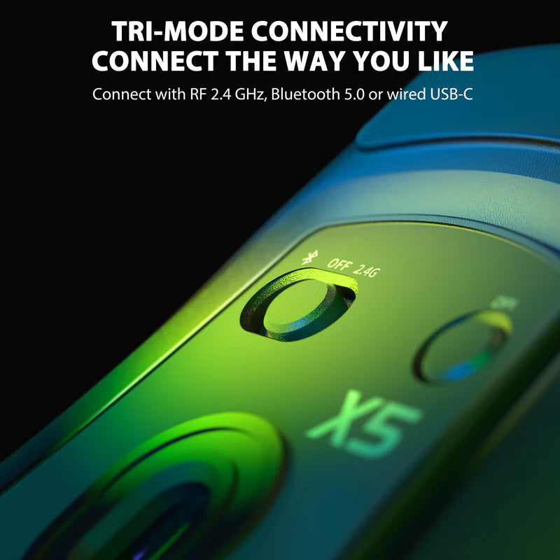 ATTACK SHARK X5 Wireless Gaming Mouse (Tri-Mode RGB Ultra-Light Mouse)