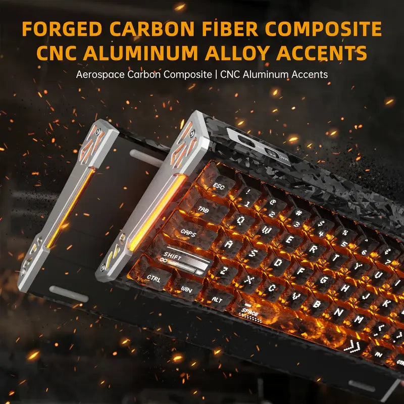 ATTACK SHARK R68 HE Carbon Fiber Rapid Trigger Keyboard Magnetic Switch (Forged Carbon Fiber Composite Keycaps)