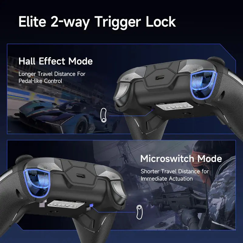 EasySMX D10 Multiplatform Gaming Controller with TMR Sticks, Trigger Lock and Charging Dock