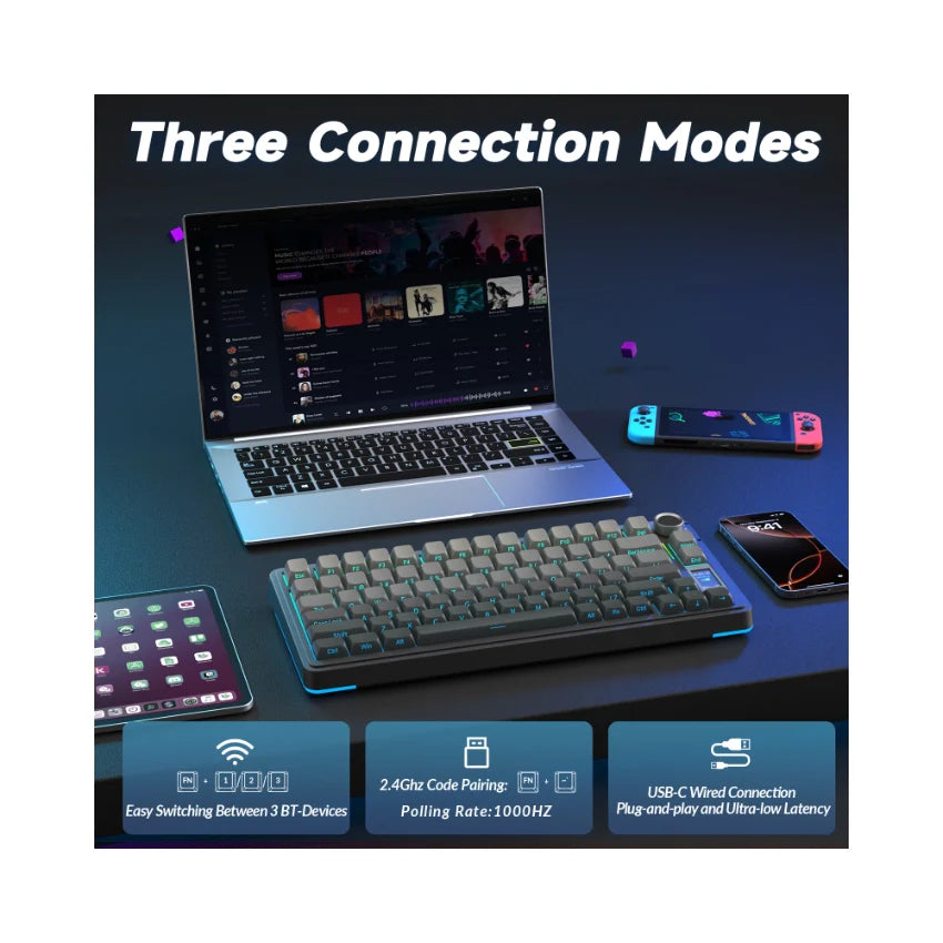 AULA S75 Pro Knob Mechanical Keyboard (Gradient Black)