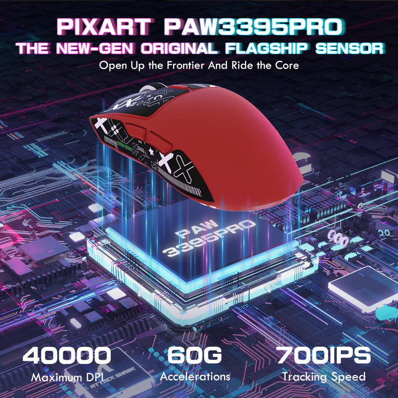 ATTACK SHARK X1 Tri-Mode Wireless Gaming Mouse (With RGB Touchpad Dock)