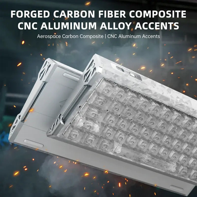 ATTACK SHARK R68 HE Carbon Fiber Rapid Trigger Keyboard Magnetic Switch (Forged Carbon Fiber Composite Keycaps)