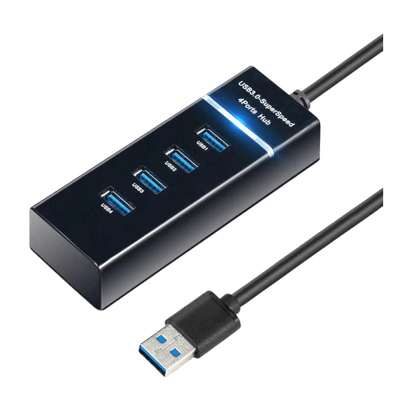 4-Port Powered USB 2.0 Hub with 1.2M Long Cable & Fuse Protection