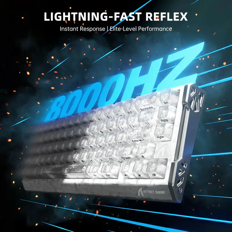ATTACK SHARK R68 HE Carbon Fiber Rapid Trigger Keyboard Magnetic Switch (Forged Carbon Fiber Composite Keycaps)
