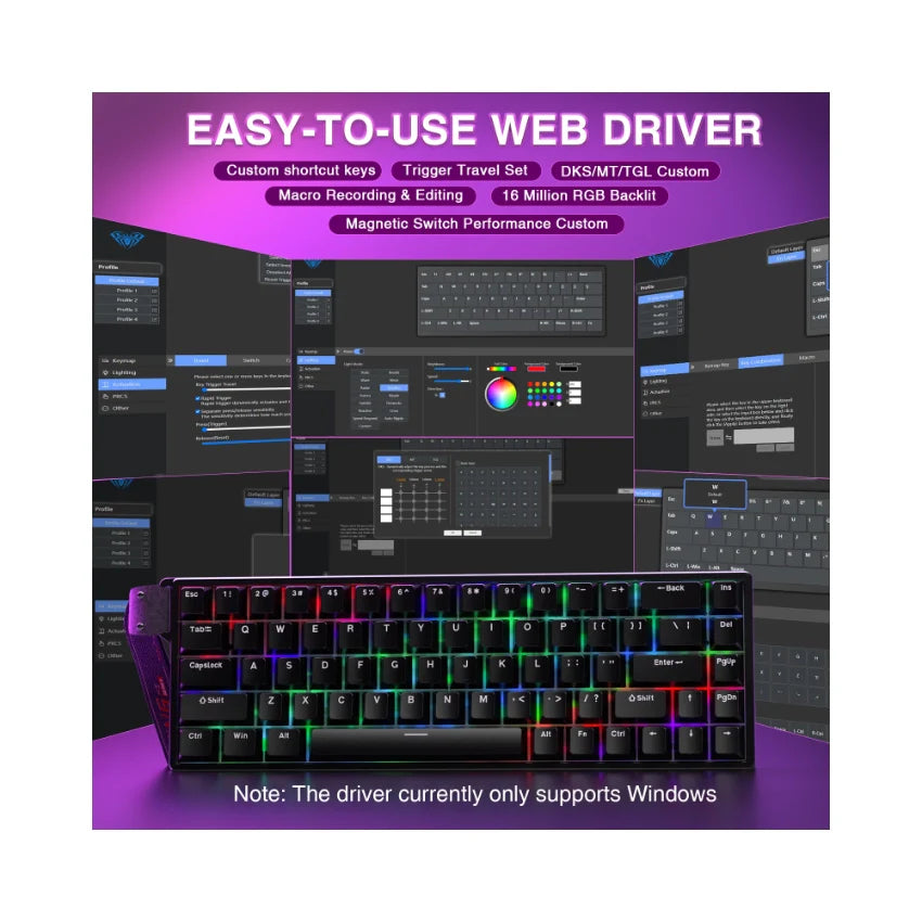AULA WIN68 HE Wired Magnetic Gaming Keyboard – Black