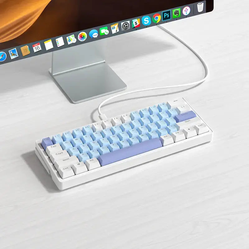 ZIFRIEND AG61 Gasket Side RGB Mechanical Keyboard – 61 Keys Blue-White