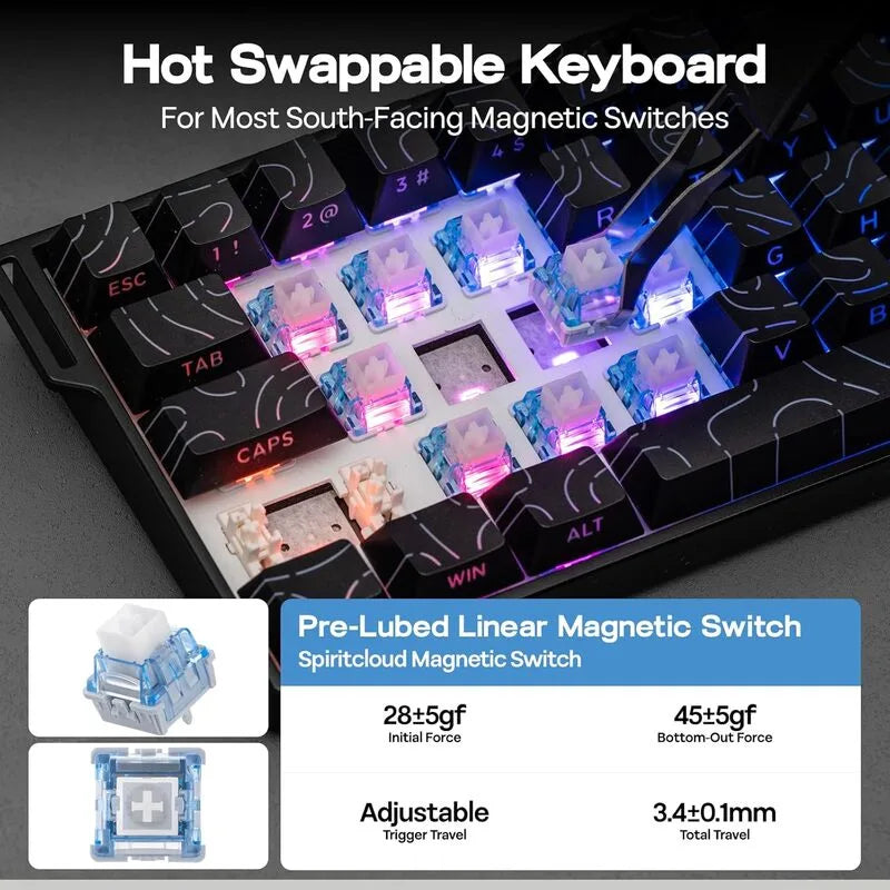 AULA MINI60 HE MAX Wireless Gaming Keyboard (Black Contour)