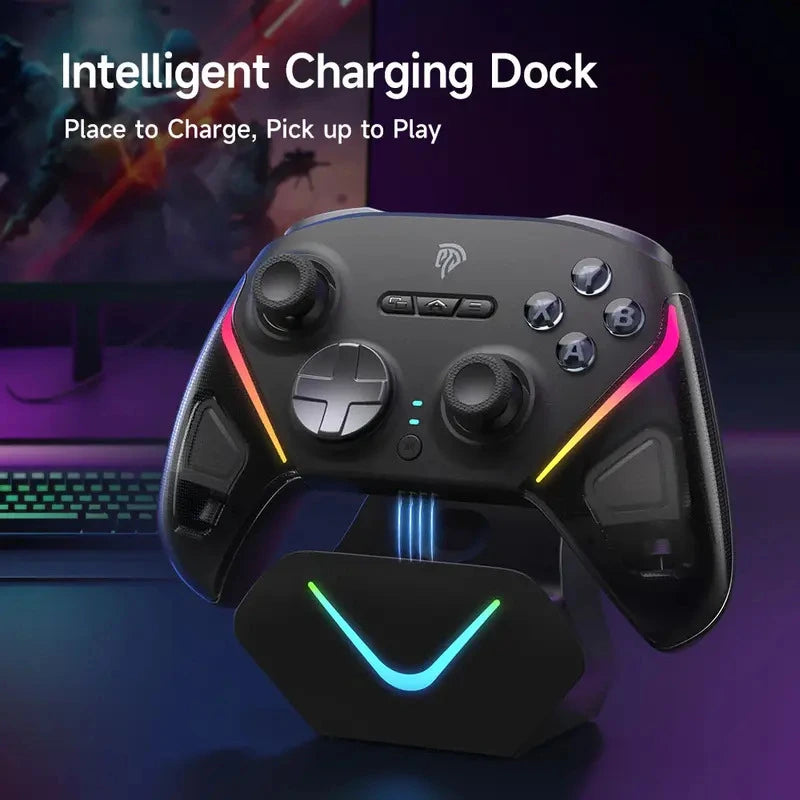 EasySMX D10 Multiplatform Gaming Controller with TMR Sticks, Trigger Lock and Charging Dock