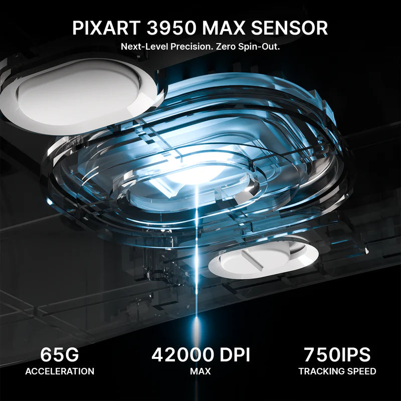 ATTACK SHARK V8 Ultra-Light Ergonomic Wireless Gaming Mouse – 42,000 DPI