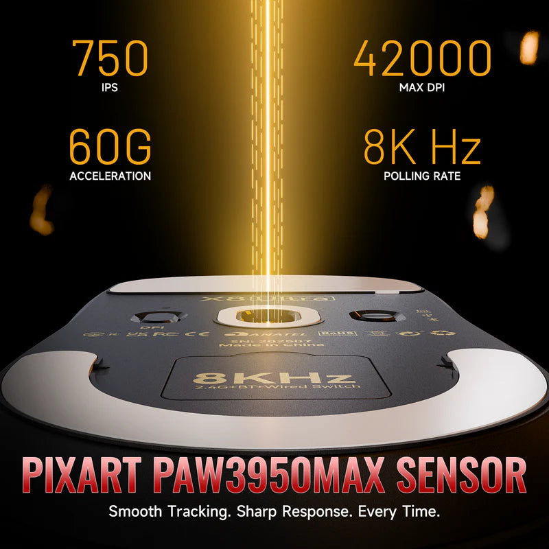 ATTACK SHARK X8PLUS Tri-Mode Lightweight Wireless Gaming Mouse