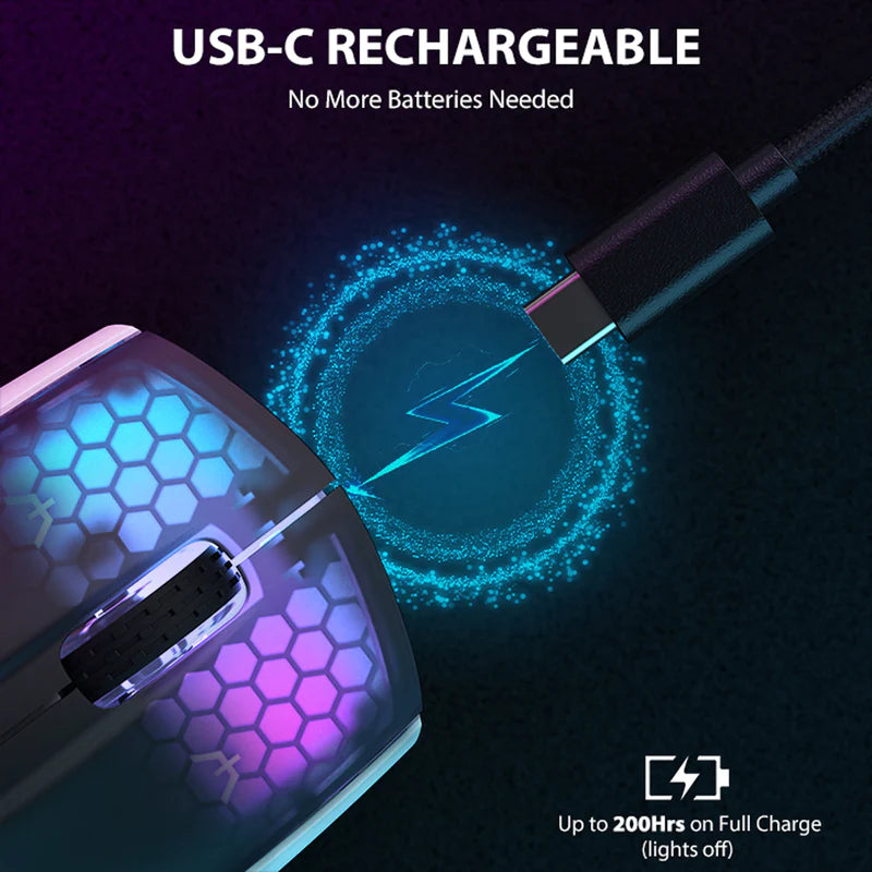 ATTACK SHARK X5 Wireless Gaming Mouse (Tri-Mode RGB Ultra-Light Mouse)