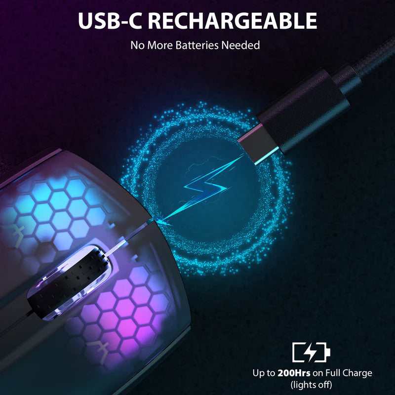 ATTACK SHARK X5 Wireless Gaming Mouse (Tri-Mode RGB Ultra-Light Mouse)