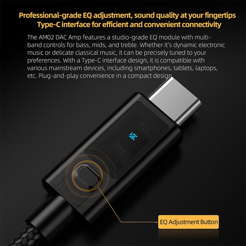 KZ AM02 Portable Type-C DAC & Amplifier with Professional EQ Controls
