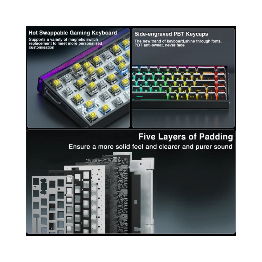 AULA HERO 68 HE 65% Wired Hot-Swappable Gaming Keyboard
