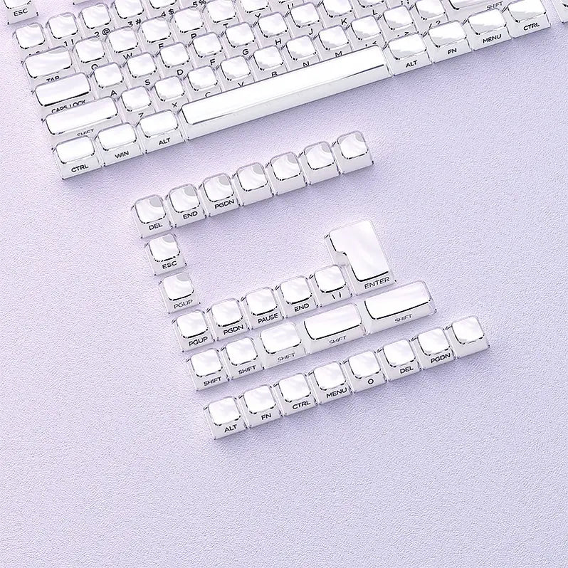 FGT-22K Jelly R2 Clear-Base White Side-Printed Keycap Set (132 Keys / MDA Profile)