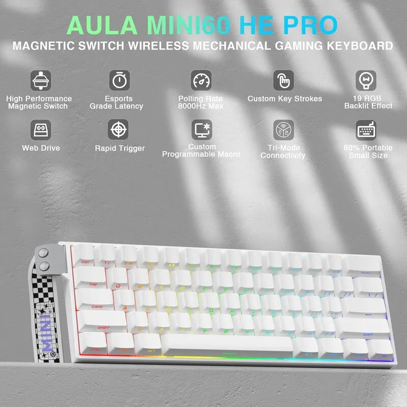 AULA MINI60 HE PRO Wireless Gaming Keyboard Side-Engraved