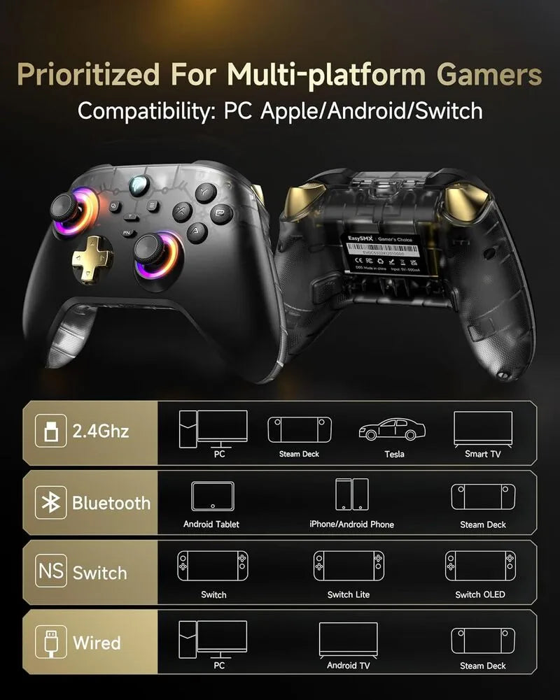EasySMX D05 Wireless Bluetooth Pro Controller with Charging Dock (Black)