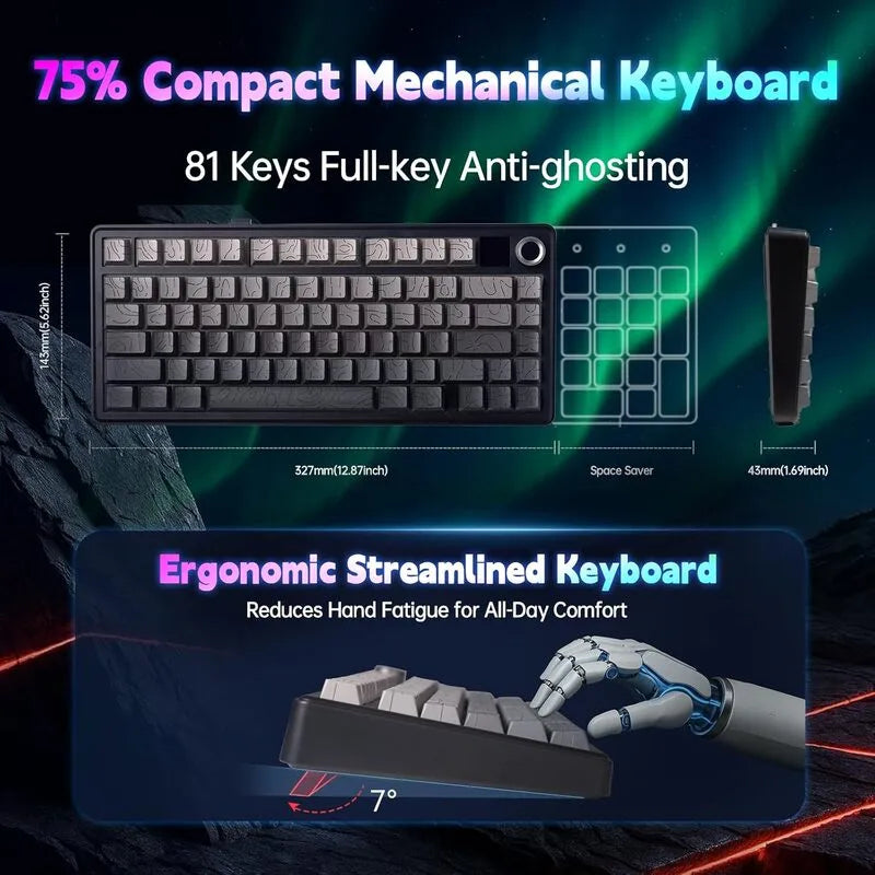 AULA F75 MAX 75% RGB Mechanical Wireless Gaming Keyboard