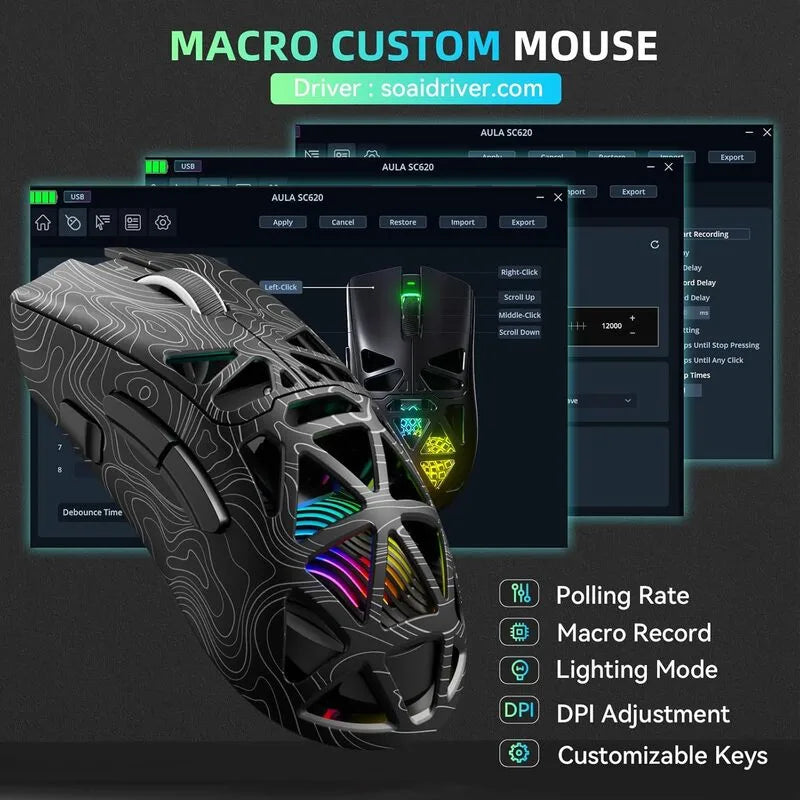 AULA SC620 Gaming Mouse (Black Contour)