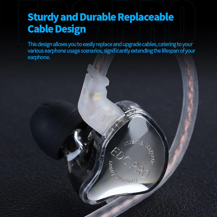 KZ EDC Pro Earphones with Mic – OFC Flat Cable