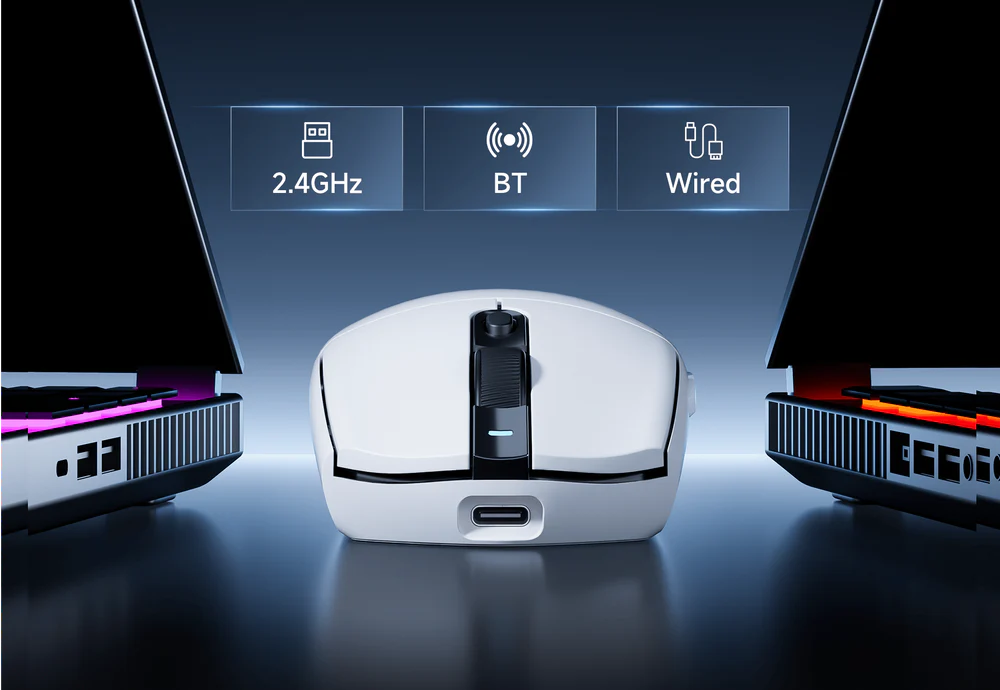 MCHOSE G3 Dual 8K High-Performance Wireless Gaming Mouse (White)