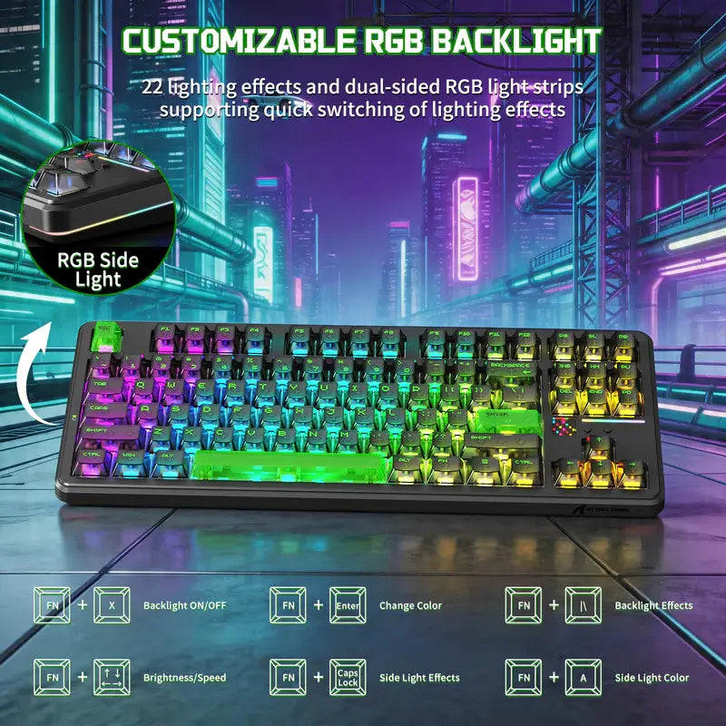 ATTACK SHARK X87 ULTRA Wireless Mechanical Keyboard with 8K Wireless Receiver