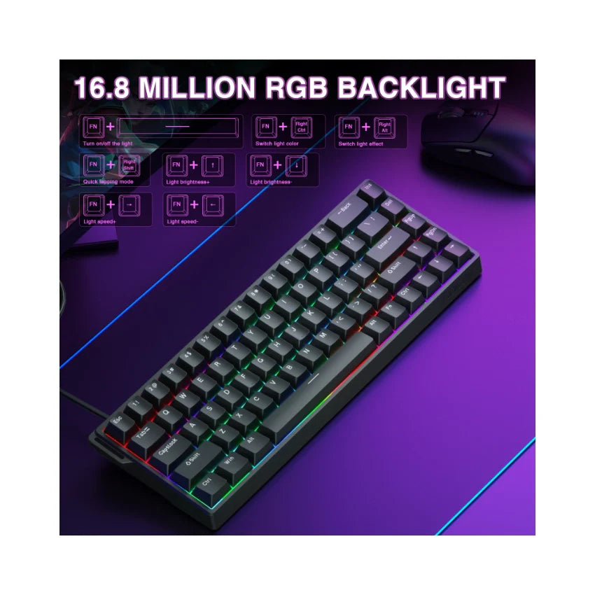 AULA WIN68 HE Wired Magnetic Gaming Keyboard – Black
