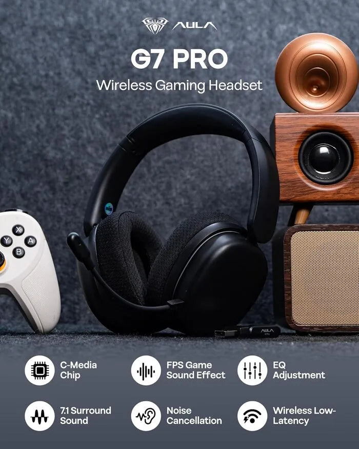 AULA G7 Pro Wireless Gaming Headset (Black)