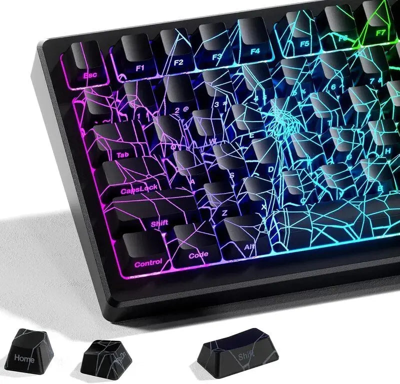 FGT-23K Spider Web 118-Key Shine-Through Keycap Set (Black)