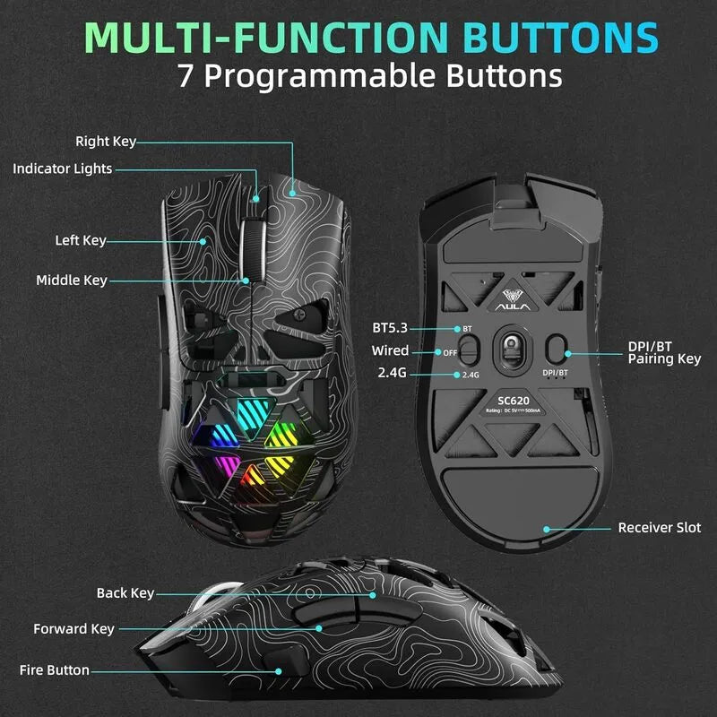 AULA SC620 Gaming Mouse (Black Contour)
