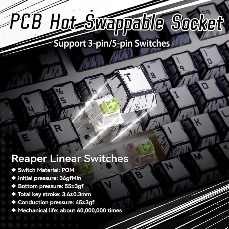 AULA F75 Pro Knob Side-Printed Mechanical Keyboard
